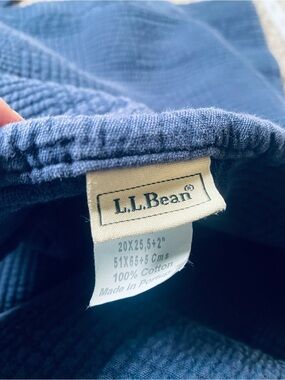 L.L. Bean Navy Blue Quilted Cotton Pillow Shams (2)